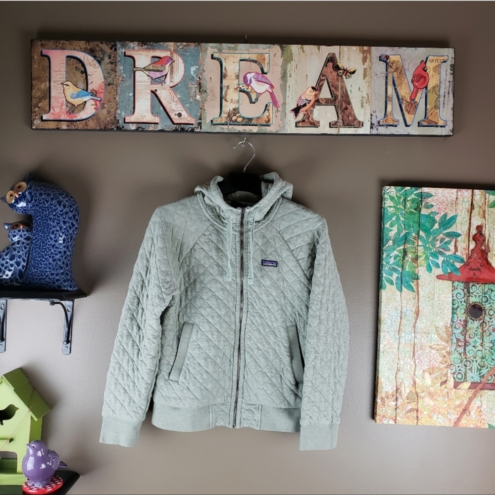 Patagonia organic cotton quilted zip hoodie sweatshirt small